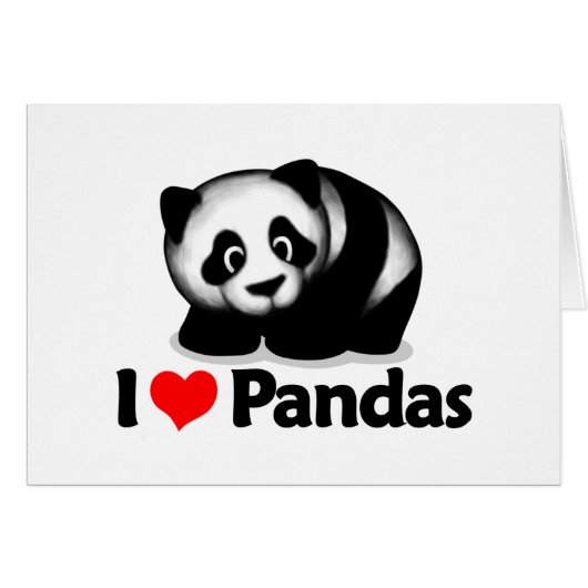 I Love Pandas Cards (Front Horizontal)