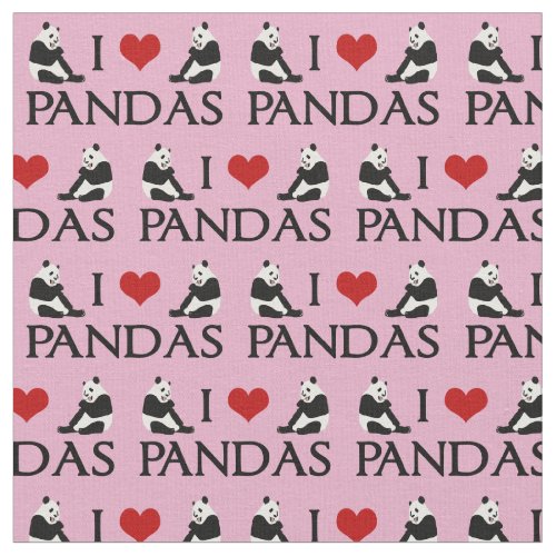 I Love Pandas Fabric