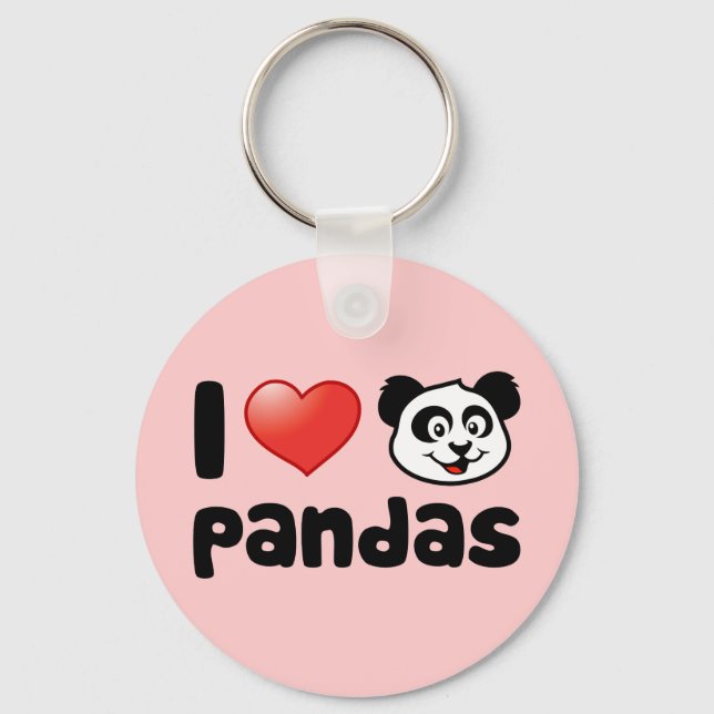 I Love Pandas Keychain (Front)