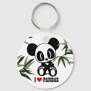 I Love Pandas Keychain