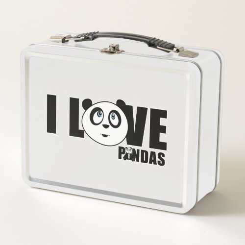 I love Pandas    Metal Lunch Box