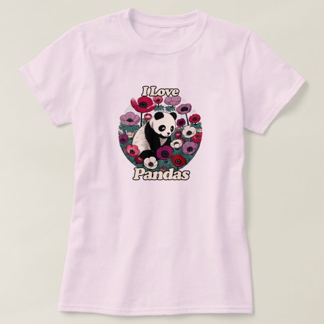 I Love Pandas Panda Bear                           T-Shirt (Design Front)