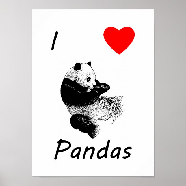 I Love Pandas Poster (Front)