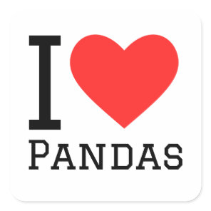 I love pandas square sticker