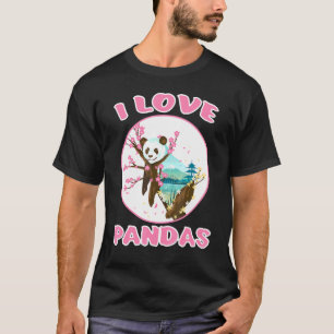 I Love Pandas Sweet Saying Girl Panda Bear Japan C T-Shirt