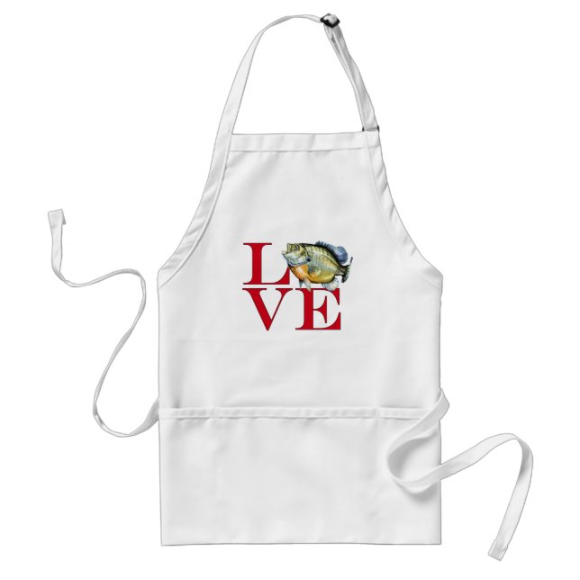 I Love Panfish Adult Apron (Front)