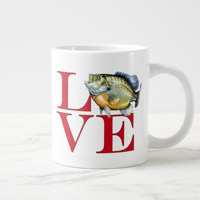 I Love Panfish Giant Coffee Mug (Right)