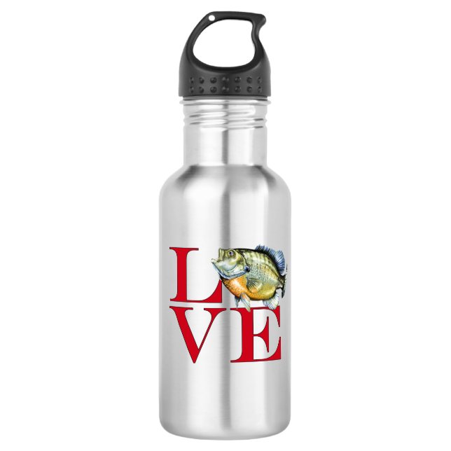 I Love Panfish Stainless Steel Water Bottle (Front)