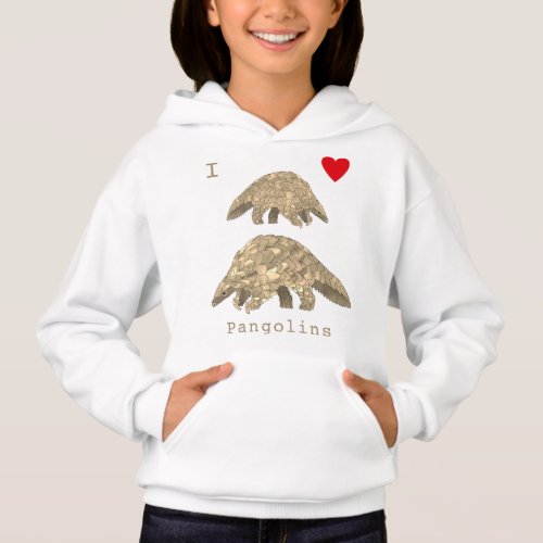 I Love Pangolin Endangered Species Animal Wildlife Hoodie