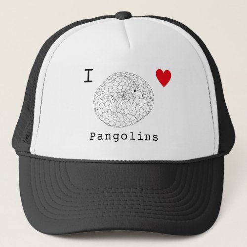 I Love Pangolins Endangered Animal Rights Activism Trucker Hat