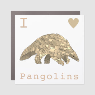 I Love Pangolins Endangered Animal Wildlife Art Car Magnet