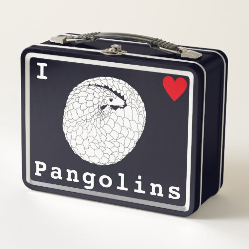 I Love Pangolins Slogan Metal Lunch Box
