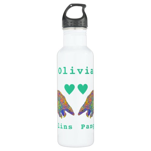 I love Pangolins slogan Personalized  Stainless Steel Water Bottle