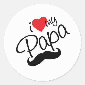 I Love Papa Sticker by MushiStore at Zazzle