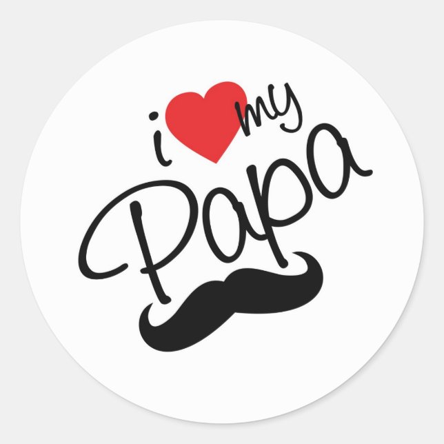 I LOVE PAPA Sticker (Front)