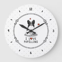 I Love Papillons (white & black) Hearts Dogs Cute