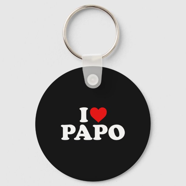 I Love Papo  Keychain (Front)