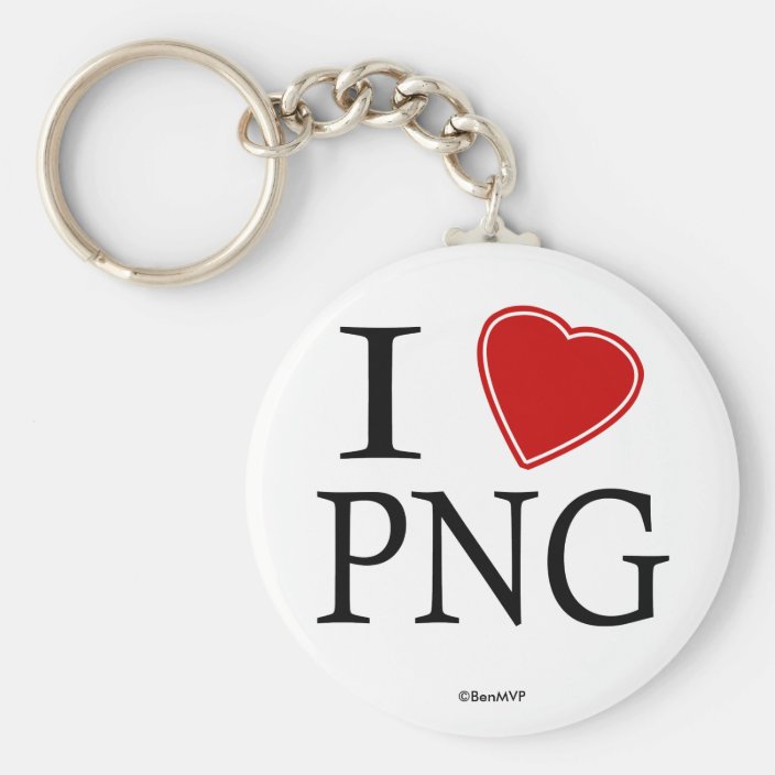 I Love Papua New Guinea Key Chain