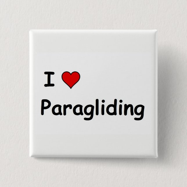I Love Paragliding Button (Front)