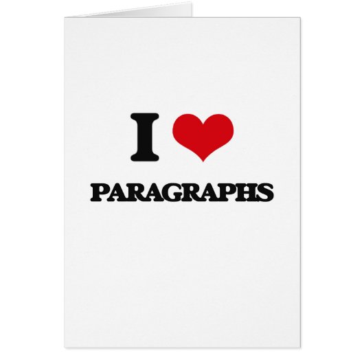 I Love Paragraphs Cards (Front)