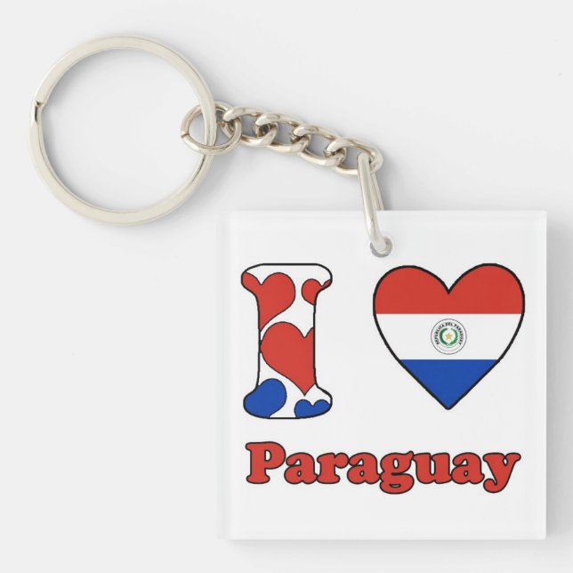 I love Paraguay Keychain (Front)