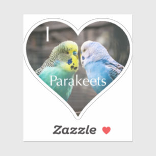 I Love Parakeets Sticker