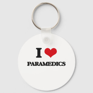 I Love Paramedics Keychain