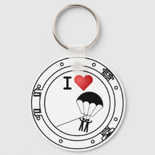 I Love Parasailing Keychain