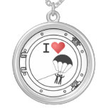 I Love Parasailing Silver Plated Necklace at Zazzle