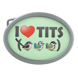 I Love Tits (EU) Oval Belt Buckle