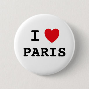 I love Paris 6 Cm Round Badge Button