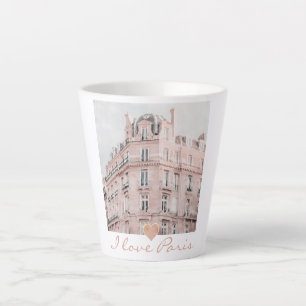 I Love Paris Architecture Vintage Building Latte Latte Mug