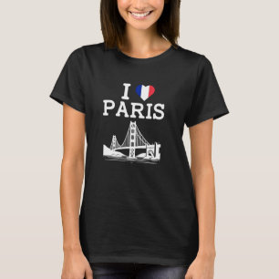 I Love Paris Bridge Gag Joke Funny Prank Landmark T-Shirt