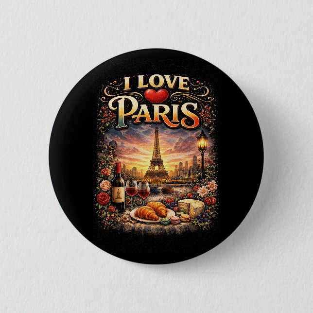 I Love Paris Button (Front)