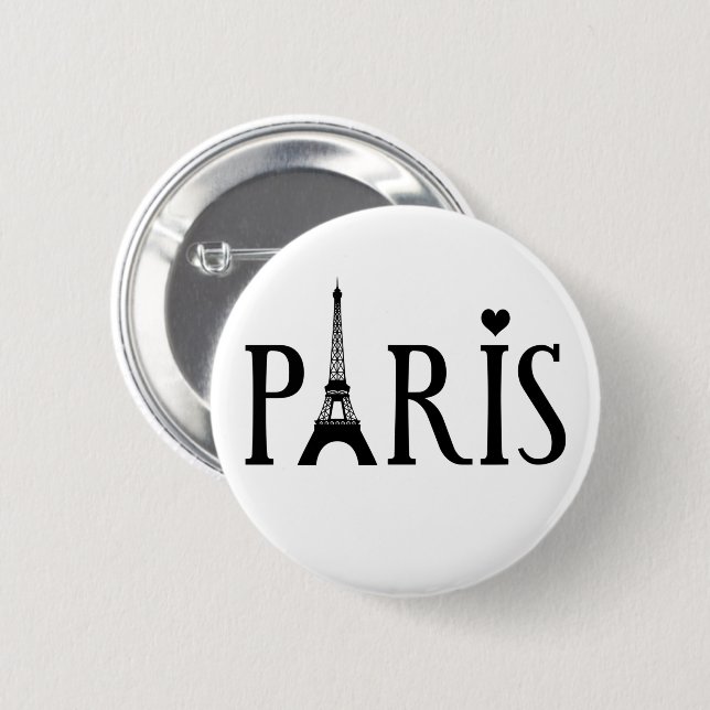 I Love Paris  Button (Front & Back)