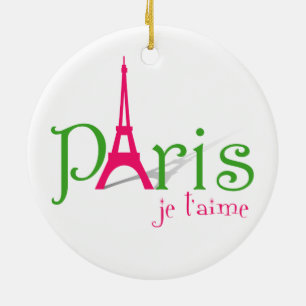 I love Paris Ceramic Ornament