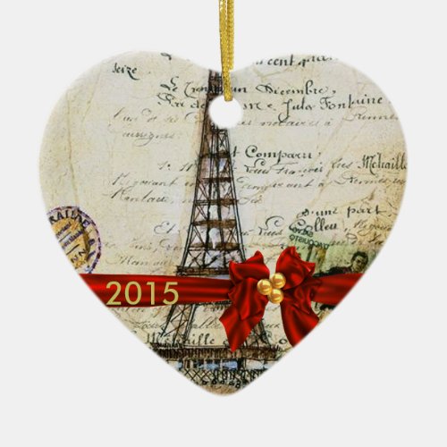 I LOVE PARIS CHRISTMAS Ornament CUSTOM CHIC 2015