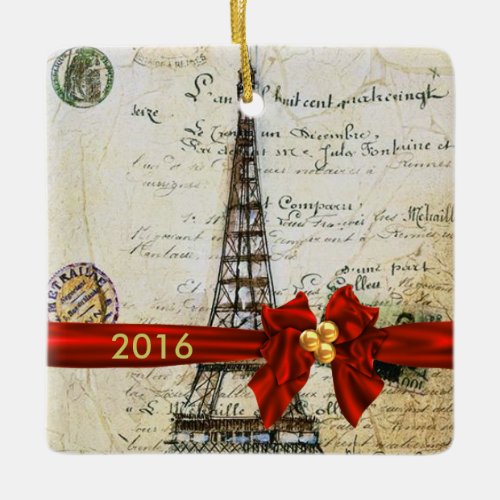 I LOVE PARIS CHRISTMAS Ornament CUSTOM CHIC 2016