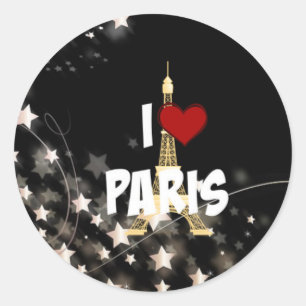 I Love Paris Classic Round Sticker