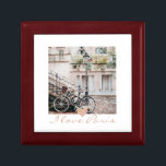 I Love Paris Cobblestone Street Bicycle Jewelry Gift Box<br><div class="desc">I love Paris jewelry or keepsake gift box featuring Parisian cobblestone street and bicycle,  and a little pink heart. For those who truly love Paris. A souvenir for those who have visited Paris,  the city of light.</div>