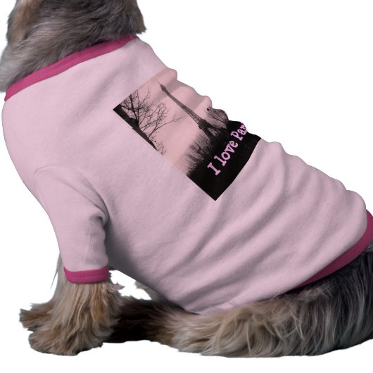 "I Love Paris" dog t-shirt (Side)