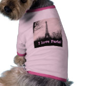 "I Love Paris" dog t-shirt (Back)