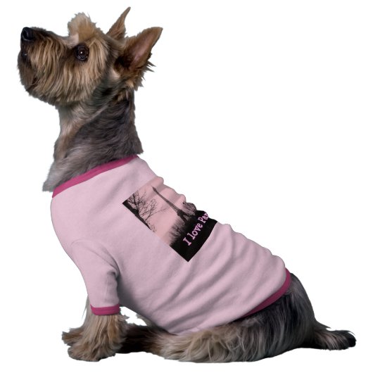 "I Love Paris" dog t-shirt (Side)