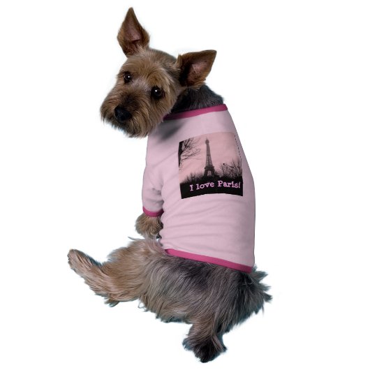 "I Love Paris" dog t-shirt (Back)