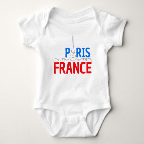 I love paris Eiffel Bonjour Baby Bodysuit