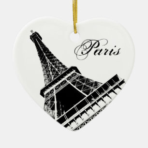 I Love Paris Eiffel Tower Ceramic Ornament