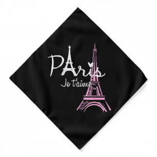 I Love Paris Eiffel Tower France French Souvenir Bandana