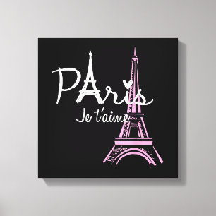 I Love Paris Eiffel Tower France French Souvenir Canvas Print