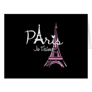 I Love Paris Eiffel Tower France French Souvenir Cards