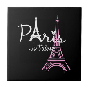 I Love Paris Eiffel Tower France French Souvenir Ceramic Tile